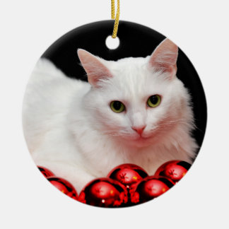 Ornement En Céramique Chat de Noël