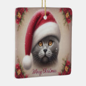 Ornement En Céramique Chat de Noël Bombay, Joyeux Noël Bombay Kitten (Droite)
