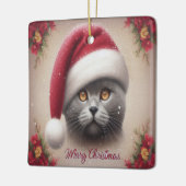 Ornement En Céramique Chat de Noël Bombay, Joyeux Noël Bombay Kitten (Gauche)