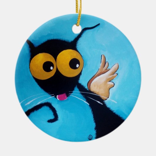 Ornement En Céramique Chat de Stressie d'ange (Devant)