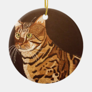 Ornement En Céramique Chat du Bengale