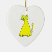 Ornement En Céramique Chat gras jaune (Droite)