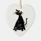 Ornement En Céramique Chat gras noir désossé (Droite)