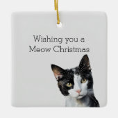 Ornement En Céramique Chat Kitty blanc gris noir (Devant)