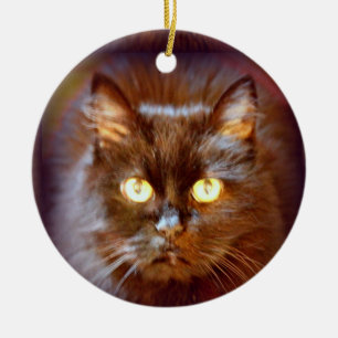 Ornement En Céramique chat noir