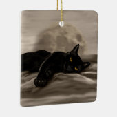 Ornement En Céramique Chat noir au frais (Droite)