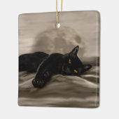 Ornement En Céramique Chat noir au frais (Gauche)