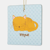 Ornement En Céramique Chat Tabby Orange Dormant (Gauche)