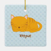 Ornement En Céramique Chat Tabby Orange Dormant (Dos)