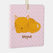 Ornement En Céramique Chat Tabby Orange Dormant (Droite)