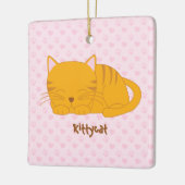Ornement En Céramique Chat Tabby Orange Dormant (Gauche)