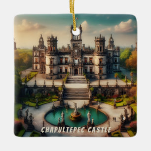 Ornement En Céramique Château de Chapultepec Mexique Vintage voyage