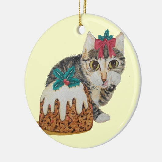 Ornement En Céramique chaton chaton chaton mignon boudin à Noël (Gauche)