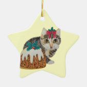 Ornement En Céramique chaton chaton chaton mignon boudin à Noël (Devant)