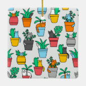 Ornement En Céramique Chats dans les pots à fleurs (Dos)