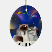 Ornement En Céramique Chats en piano (Droite)