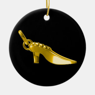 Ornement En Céramique Chaussure d'or