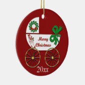 Ornement En Céramique Chaussure d'ornement de Noël (Droite)