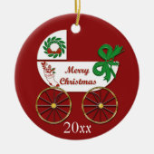 Ornement En Céramique Chaussure d'ornement de Noël (Devant)