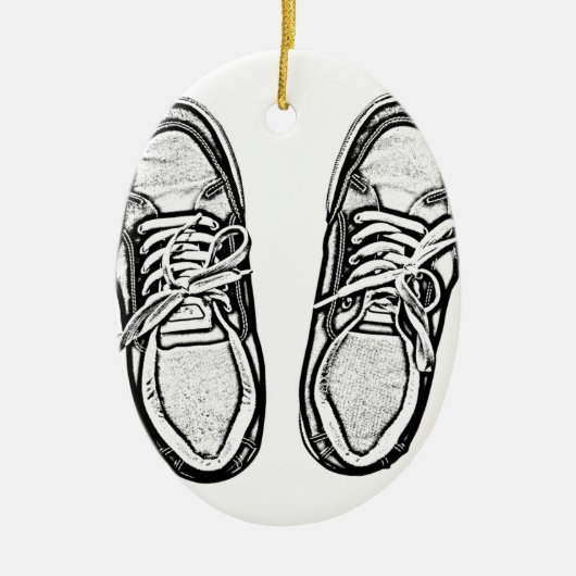 Ornement En Céramique Chaussures d'art créatif basket crayon art graphiq (Devant)