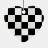 Ornement En Céramique Checkered noir et blanc (Dos)