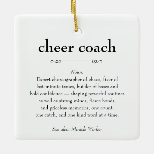 Ornement En Céramique Cheer Coach Définition Merci cadeau (Devant)