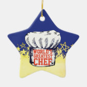 Ornement En Céramique Chef étoilé d'or Mondes casquettes plus grand chef (Devant)