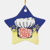 Ornement En Céramique Chef étoilé d'or Mondes casquettes plus grand chef (Dos)