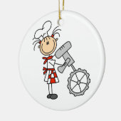 Ornement En Céramique Chef Féminine utilisant le mixer (Gauche)