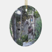 Ornement En Céramique Chef indien indigène avec le cheval (Droite)