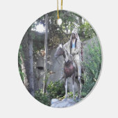 Ornement En Céramique Chef indien indigène avec le cheval (Gauche)