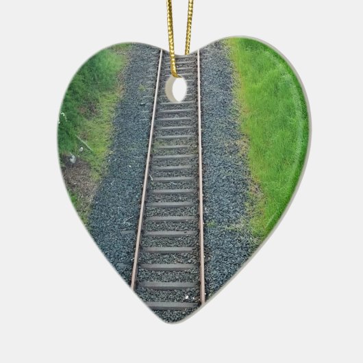 Ornement En Céramique Chemin de fer dans la nature, paysage (Gauche)