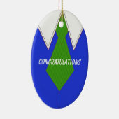 Ornement En Céramique Chemise bleue et Cravate Félicitations (Droite)