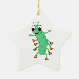 Ornement En Céramique Chenille verte