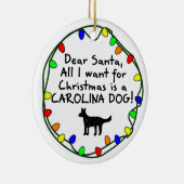 Ornement En Céramique Cher chien de Père Noël Caroline (Droite)