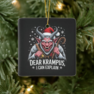 Ornement En Céramique Cher Krampus, je peux expliquer Noël Santa
