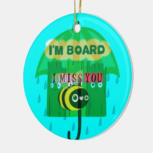 Ornement En Céramique Chérie, Tu Me Manques Tant (Gauche)