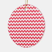 Ornement En Céramique Cherry Red Chevron Zigzag (Gauche)