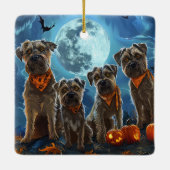Ornement En Céramique Chesapeake Bay Terrier Halloween Éffrayant (Dos)