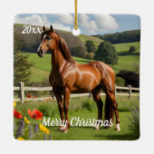 Ornement En Céramique Cheval arabe à la campagne (Dos)