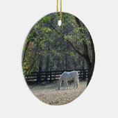 Ornement En Céramique Cheval blanc dans les arbres (Droite)