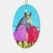 Ornement En Céramique Cheval blanc et Brown Valentine Coeurs (Gauche)