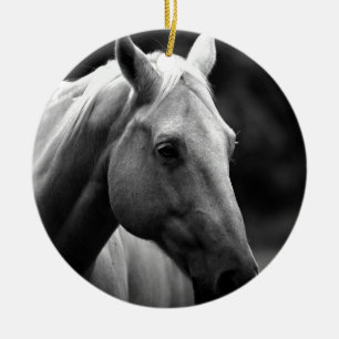 Ornement En Céramique Cheval blanc noir