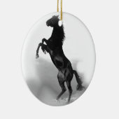 Ornement En Céramique Cheval blanc noir (Droite)