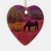 Ornement En Céramique Cheval dans un champ de couleur Kaleidoscope (Droite)