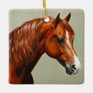 Ornement En Céramique Cheval de châtaignes Morgan