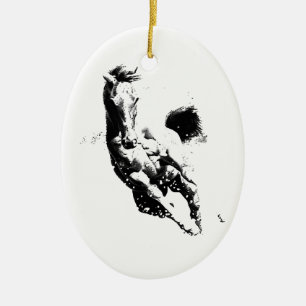 Ornement En Céramique Cheval de course