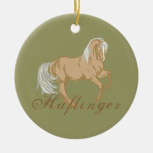 Ornement En Céramique Cheval de Haflinger