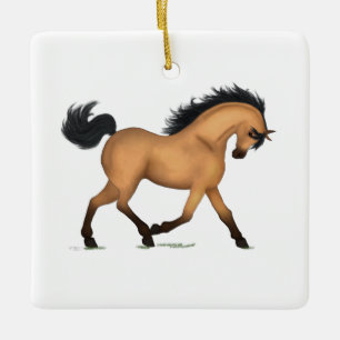 Ornement En Céramique Cheval en peau de bukskin ou charme équestre de P