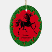 Ornement En Céramique Cheval et cavalier Noël personnalisé (Droite)